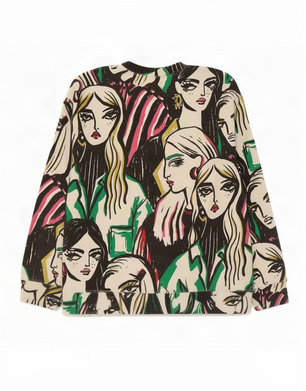 Pulover cu grafic pentru femei Zara UK 14 Medium Multicolor