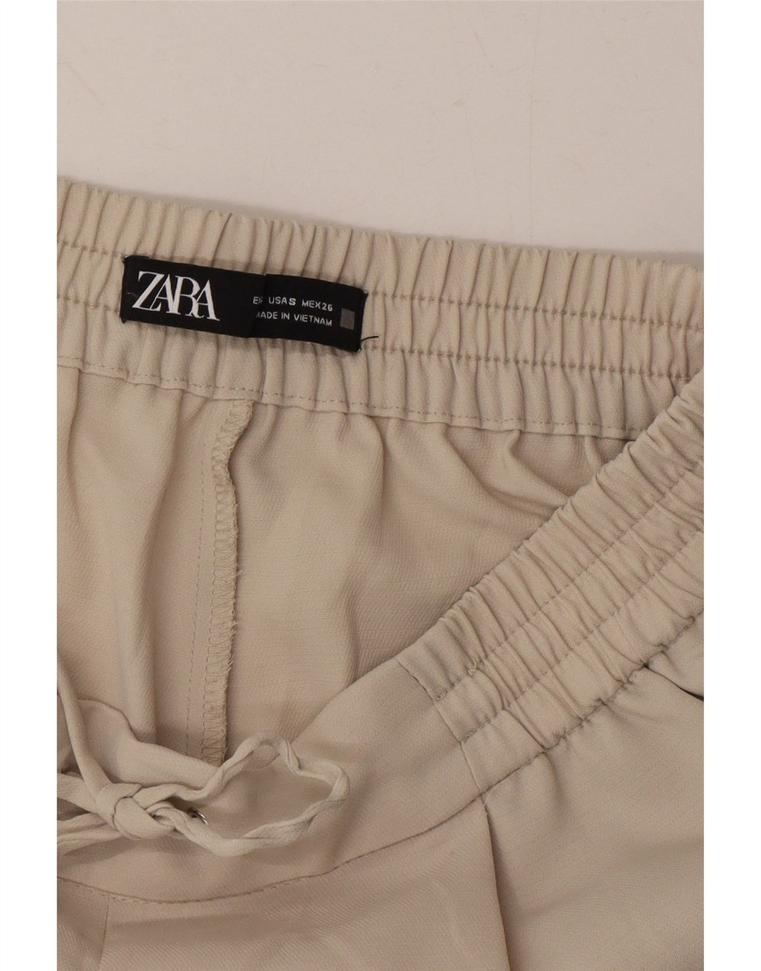 ZARA Womens Tapered Cropped Trousers Small Beige Vintage Zara and Second-Hand Zara from Messina Hembry 