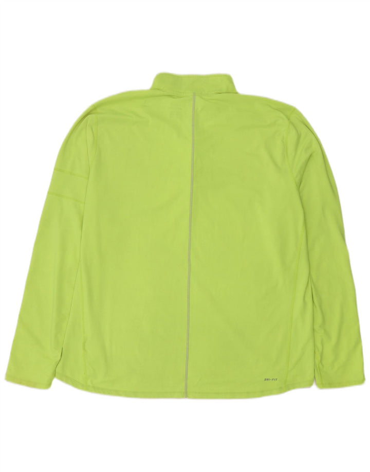 Top trening pentru bărbați Dri Fit cu fermoar și gât, poliester verde 2XL