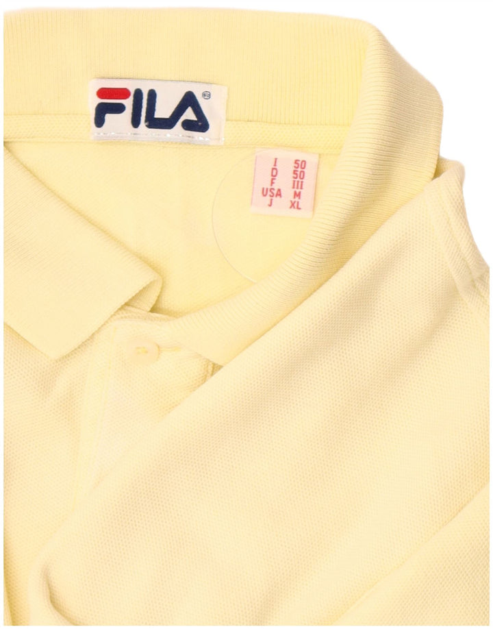 Tricou polo Fila Bărbați cu mânecă lungă IT 50 Bumbac galben mediu