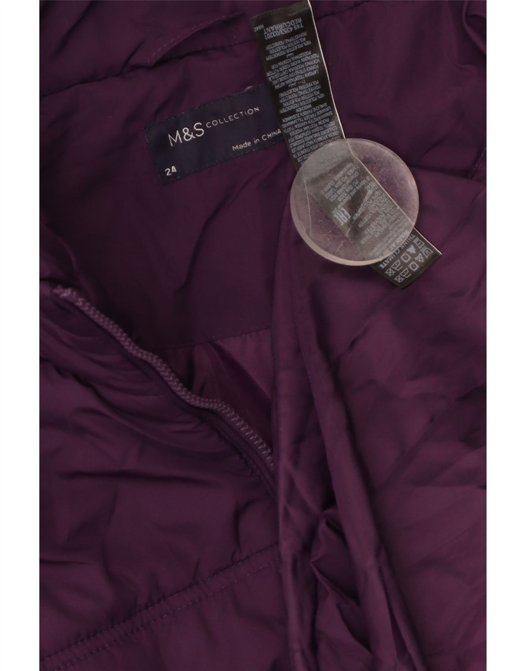 MARKS & SPENCER Palton căptușit pentru femei UK 24 4XL Maroon Poliester