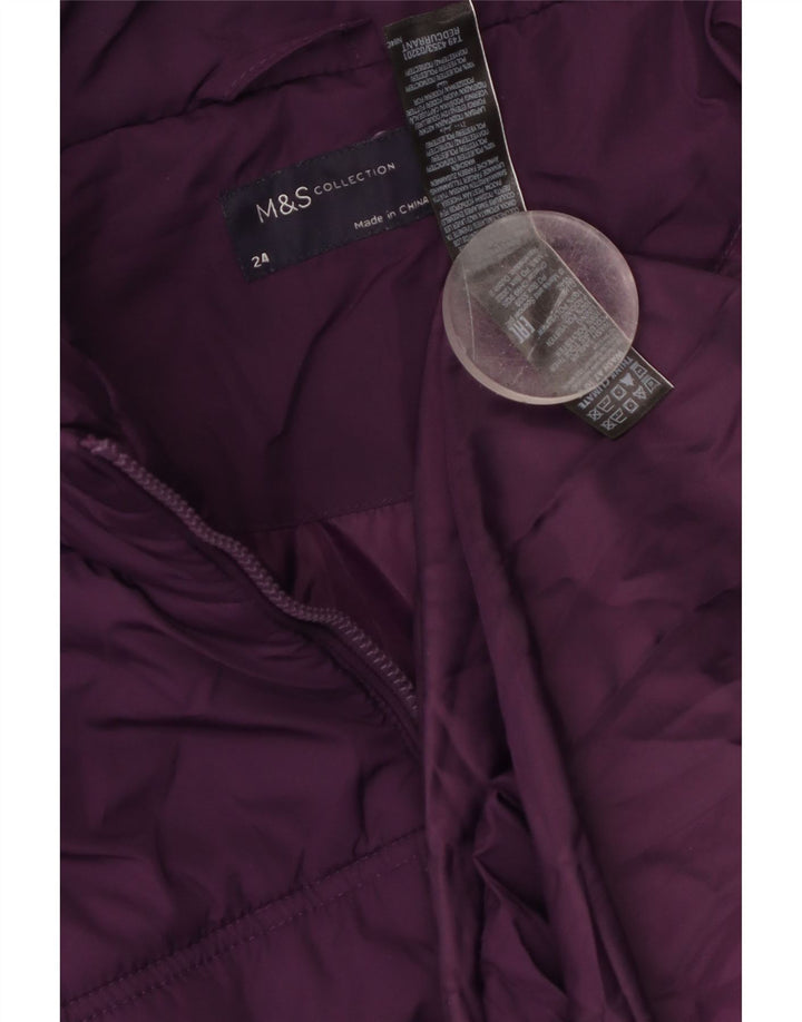 MARKS & SPENCER Palton căptușit pentru femei UK 24 4XL Maroon Poliester