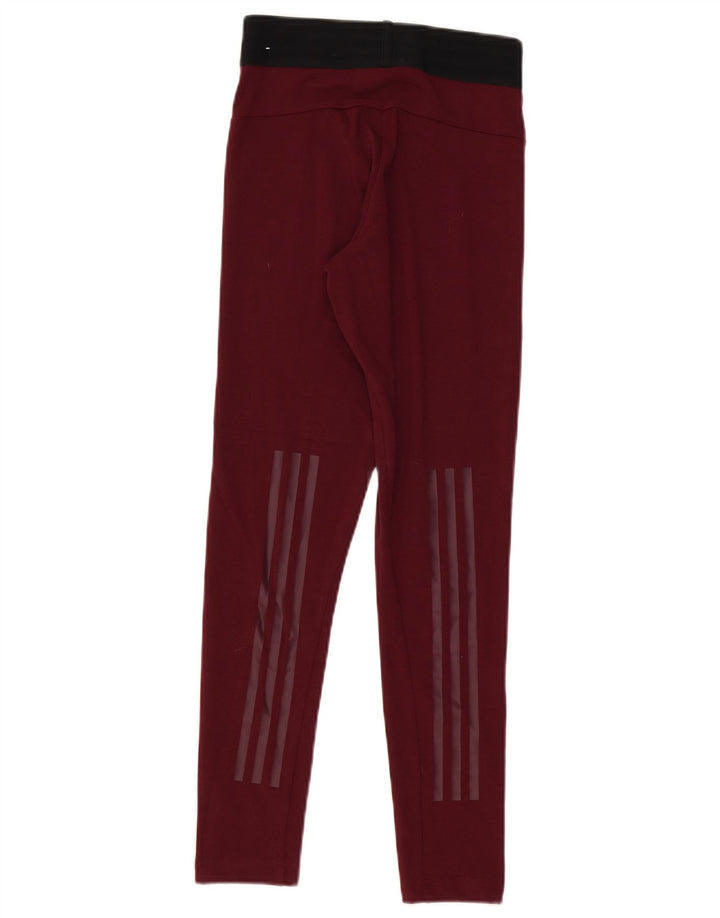 Leggings pentru femei Adidas UK 4/6 XS burgundy bumbac
