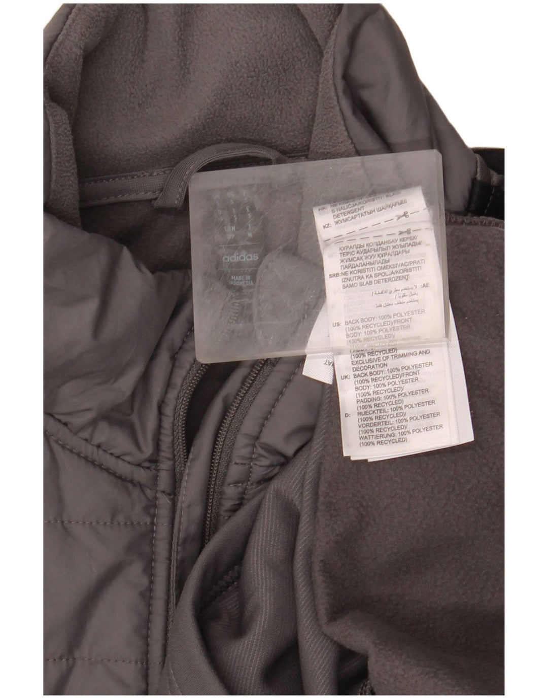 Pulover ADIDAS Aeroready pentru bărbați, cu fermoar, cu gât, poliester mic, gri