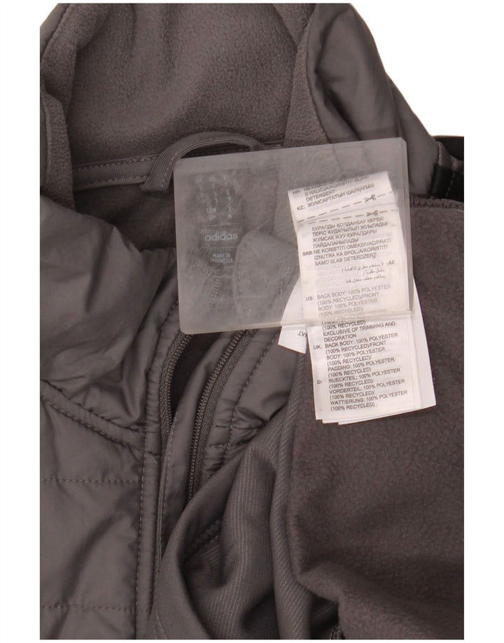 Pulover ADIDAS Aeroready pentru bărbați, cu fermoar, cu gât, poliester mic, gri