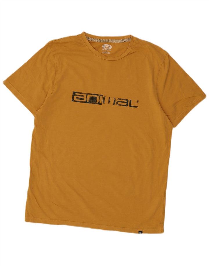 Tricou grafic pentru bărbați Animal Top Bumbac galben mediu