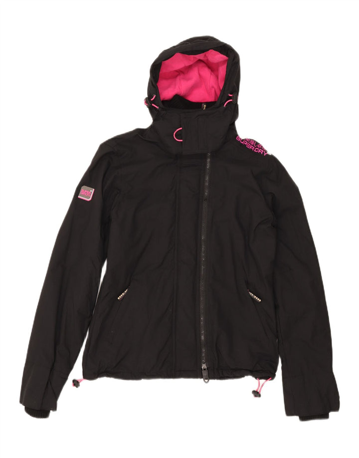 Jachetă Windbreaker cu glugă Superdry pentru femei UK 14 Medium Black