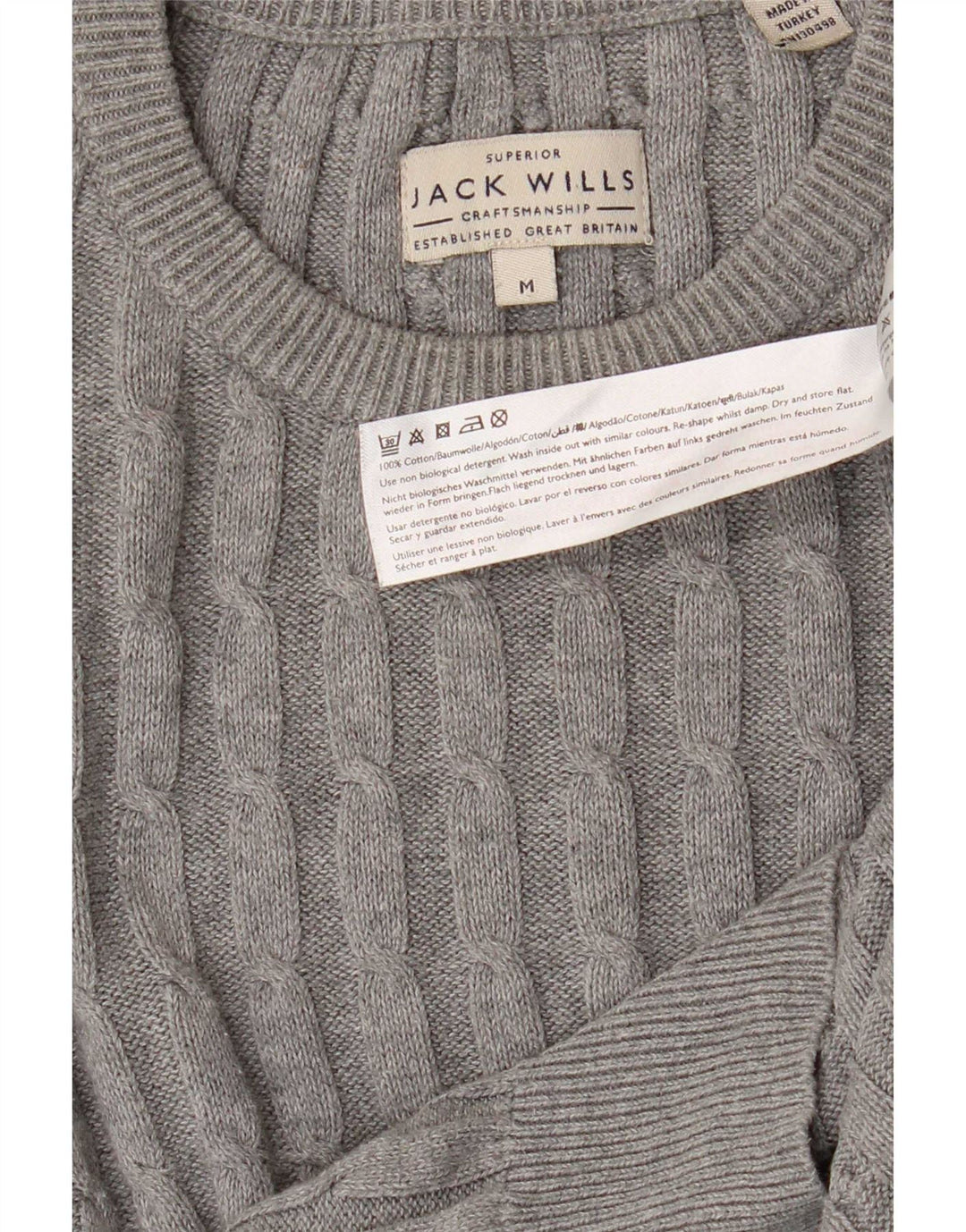 Pulover Jack Wills pentru bărbați, bumbac, gri mediu
