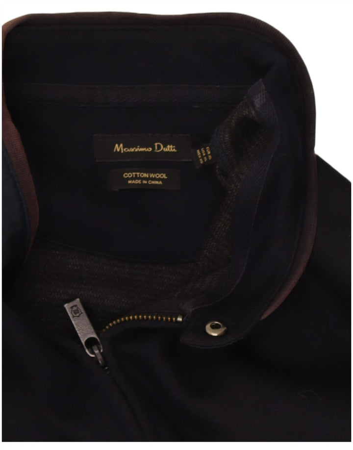 Jachetă de trening Massimo Dutti pentru bărbați, XL, albastru bleumarin, bumbac color bloc