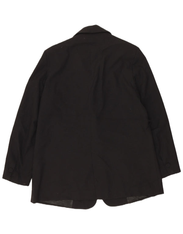 Blazer pentru femei Zara cu 1 nasture UK 14 Poliester mediu negru