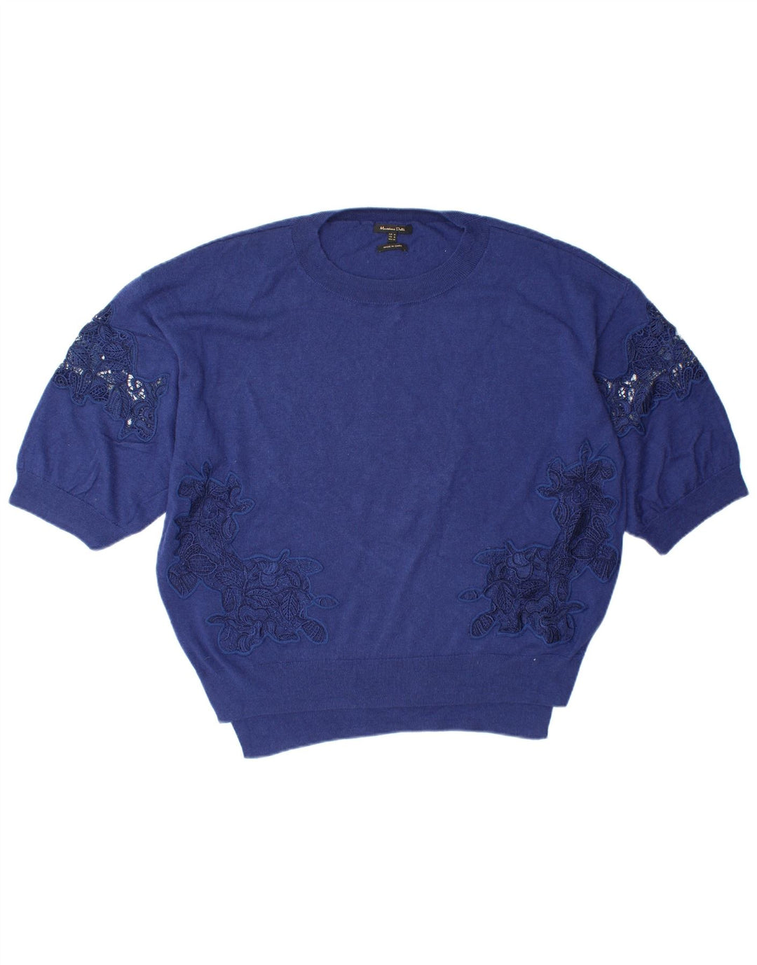 MASSIMO DUTTI Pulover supradimensionat pentru femei cu decolteu triplu UK 14 Medium Blue