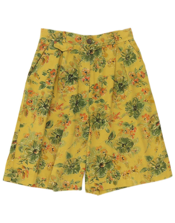 Pantaloni scurți chino cu talie înaltă pentru femei Newpenny IT 44 Medium W28 Galben Floral