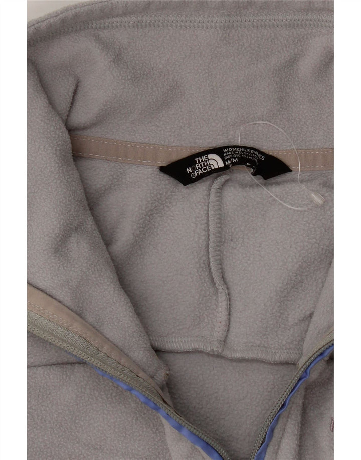 THE NORTH FACE Womens Zip Neck Fleece Jumper UK 14 Medium Grey Vintage The North Face and Second-Hand The North Face from Messina Hembry 