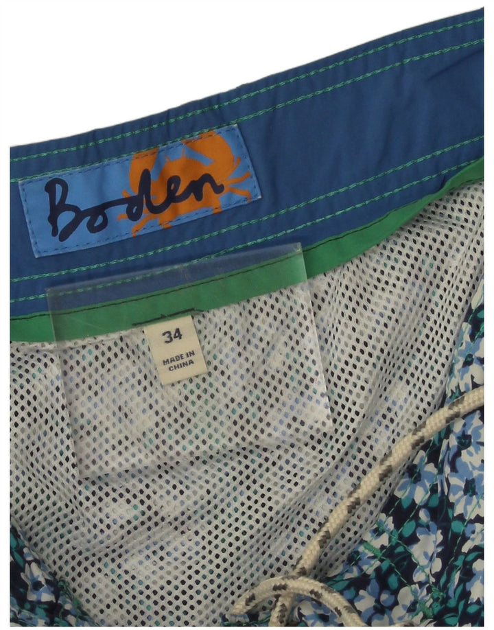 Pantaloni scurți de înot Boden pentru bărbați, nailon mare, albastru, floral