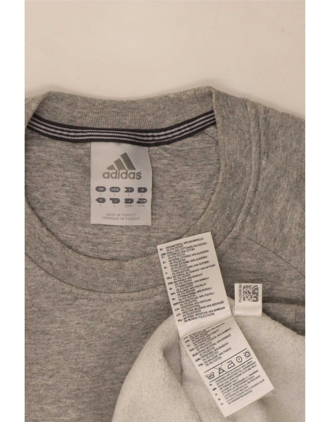 Hanorac pentru bărbați Adidas Jumper mare, gri bumbac cu pete