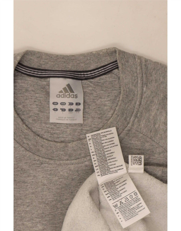 Hanorac pentru bărbați Adidas Jumper mare, gri bumbac cu pete