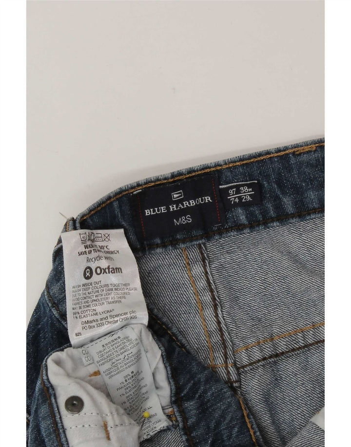 Blugi drepti pentru bărbați Marks & Spencer Blue Harbour W38 L27 Bumbac albastru