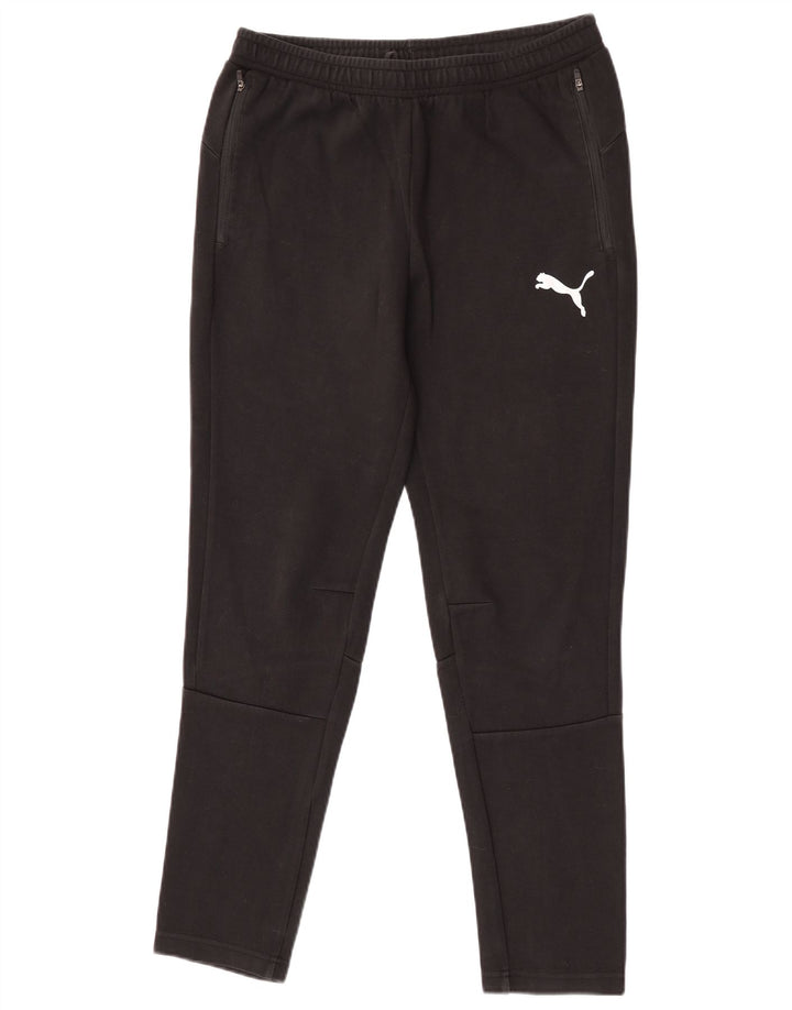 Pantaloni de trening Puma pentru bărbați, bumbac mediu negru