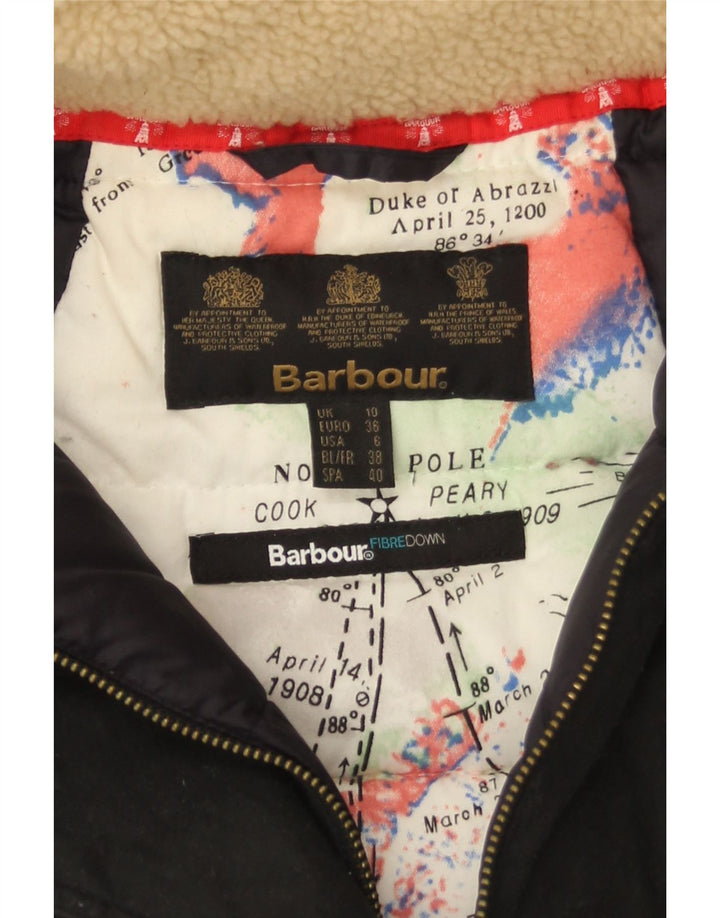 Palton capitonat supradimensionat pentru femei Barbour UK 10 Mic Negru
