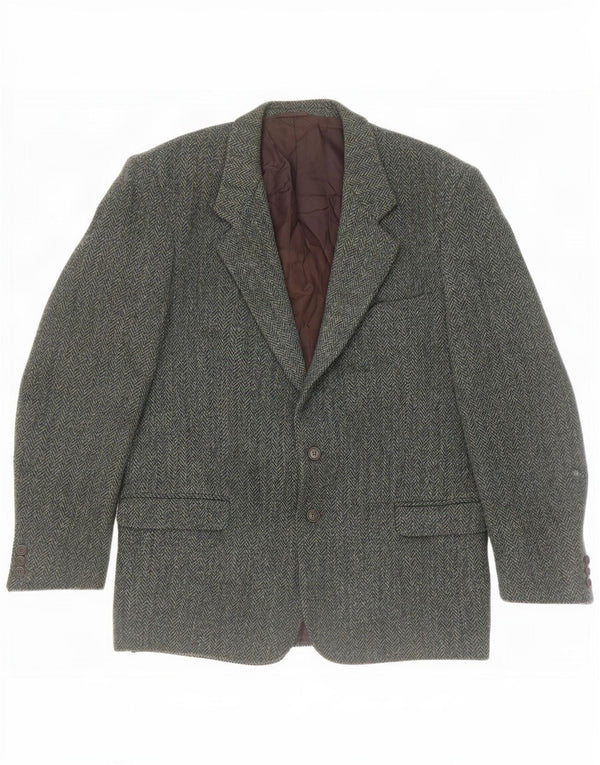 Jachetă pentru bărbați Harris Tweed cu 2 nasturi IT 54 2XL Green Herringbone