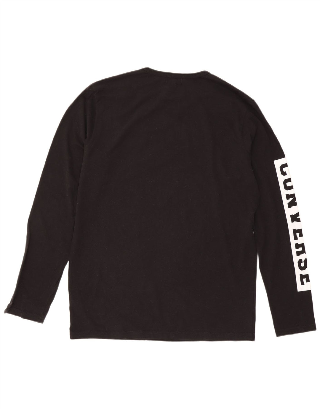Top grafic Converse pentru bărbați cu mânecă lungă 2XL, bumbac negru