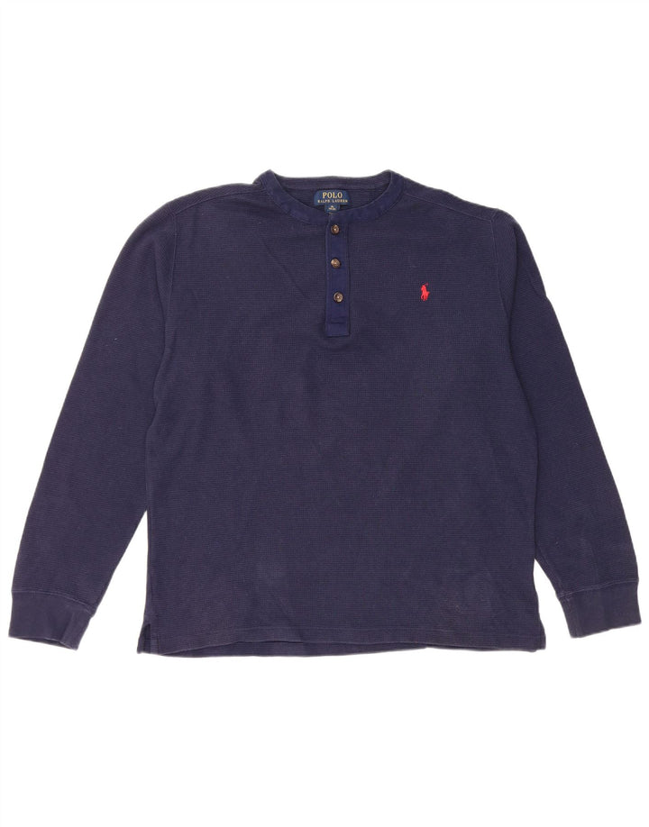 POLO RALPH LAUREN Top pentru baieti cu maneca lunga 15-16 ani XL bleumarin bumbac
