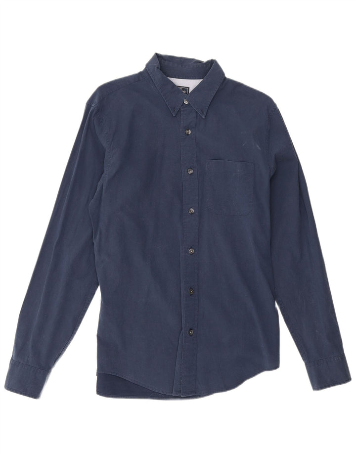 Cămașă pentru bărbați Abercrombie & Fitch, bumbac mediu albastru bleumarin