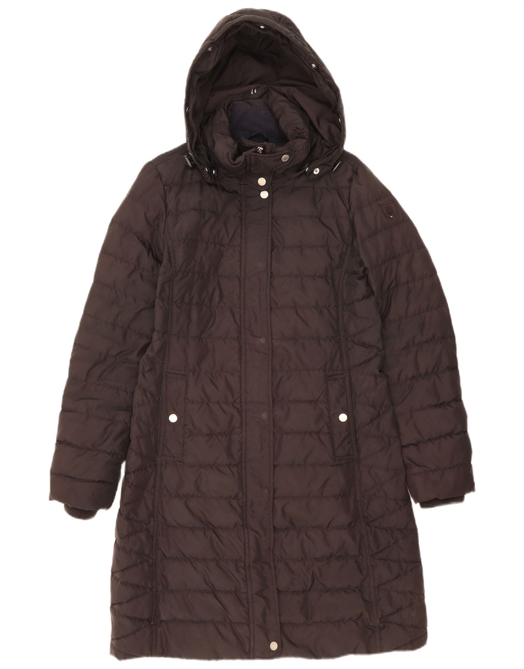 Palton căptușit cu glugă pentru femei Tommy Hilfiger UK 16 Poliester negru mic