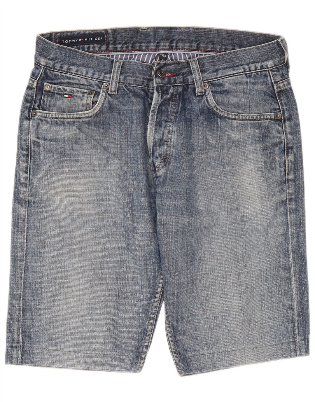 Pantaloni scurți din denim pentru bărbați Tommy Hilfiger W32, bumbac albastru mediu