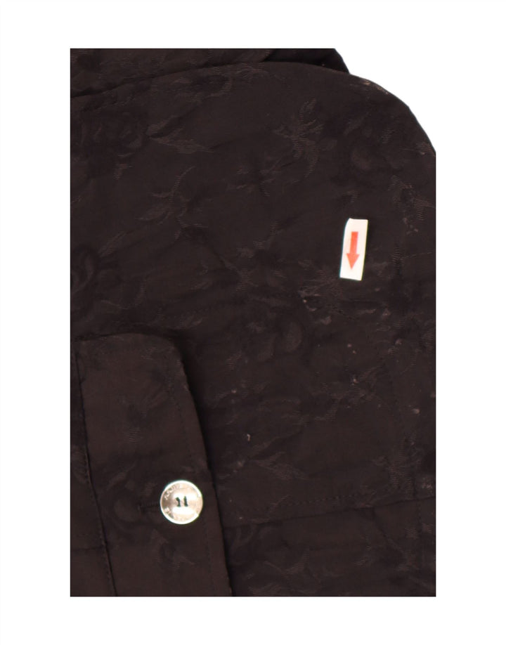 Sacou blazer pentru femei Perte by Krizia, cu 2 nasturi, Mărimea 25, mare, neagră, florală