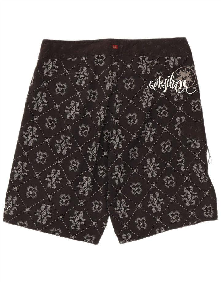 Pantaloni scurți de înot grafic Quiksilver pentru bărbați, poliester geometric mare, negru