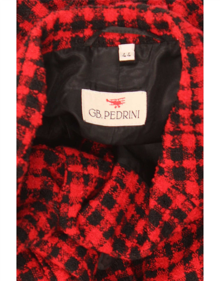 GB.PEDRINI Jachetă Blazer Femei cu 4 nasturi IT 44 Medium Red Check
