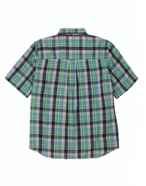 Cămașă cu mânecă scurtă pentru bărbați Chaps XL, bumbac cu carouri verde