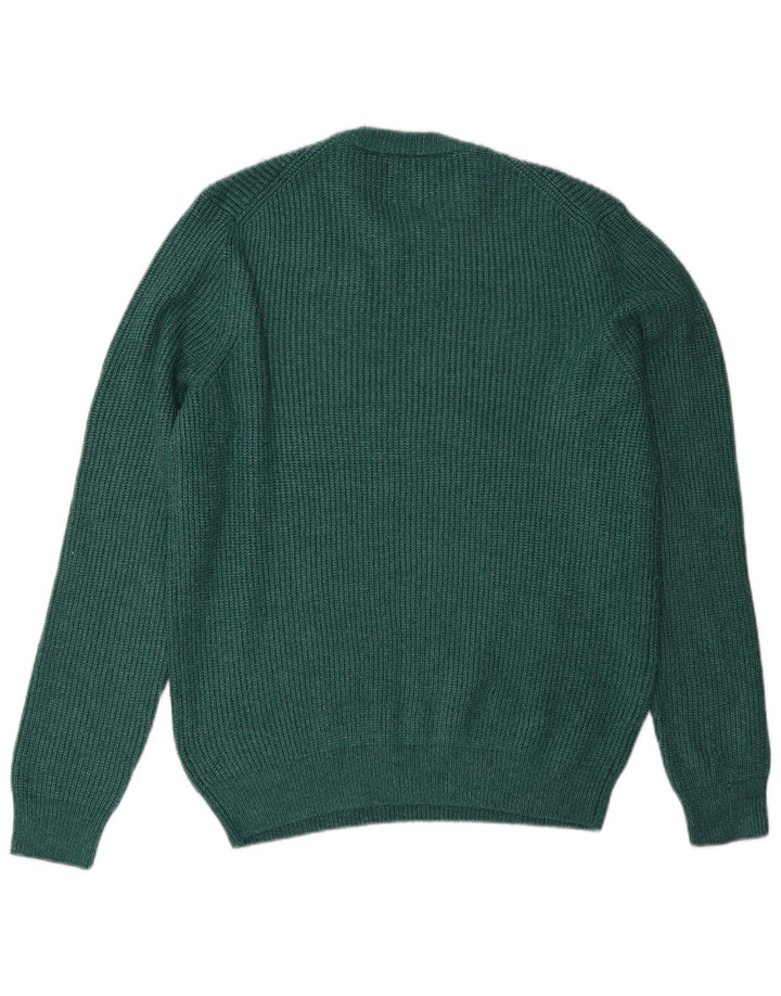 Pulover pentru bărbați Marks & Spencer, cu gât crew, poliester verde mediu