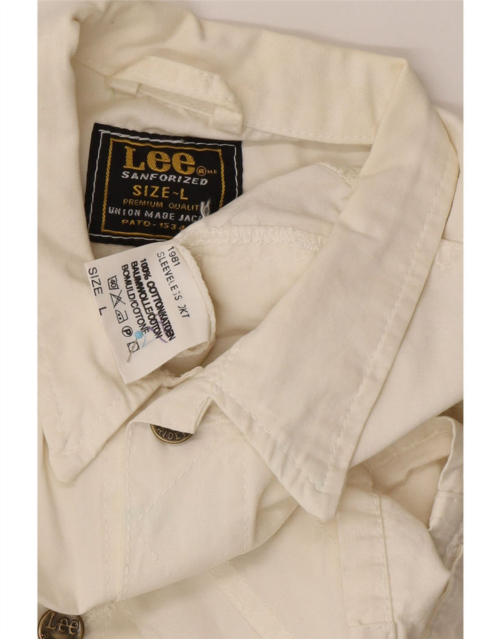 Gilet crop pentru femei LEE UK 16, mare din bumbac alb