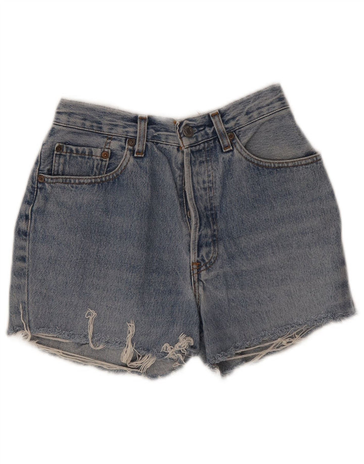 Pantaloni scurți Levi's din denim distressed W28, bumbac albastru mediu