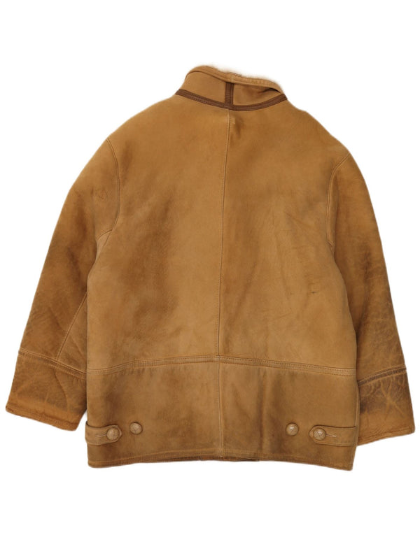 Jachetă din shearling supradimensionată pentru femei Morlands EU 46 XL piele bej