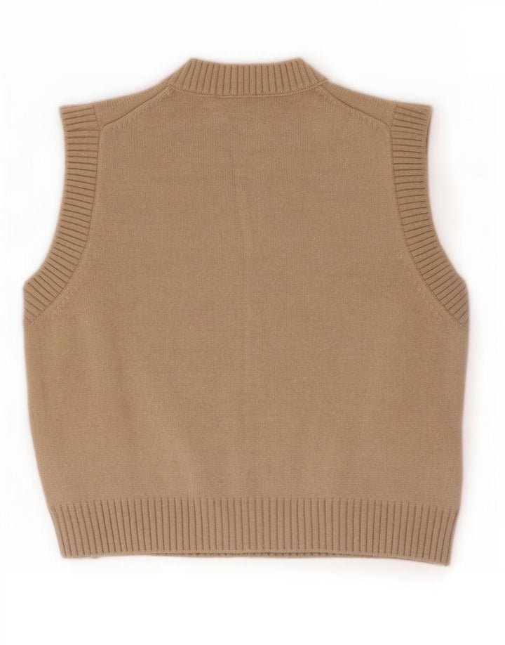 Zara Femei Vest Tank Top UK 14 Medium Bej Poliester