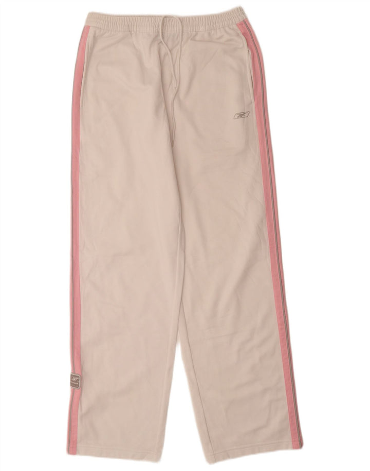 Pantaloni de trening Reebok pentru fete 15-16 ani, alb, poliester color bloc