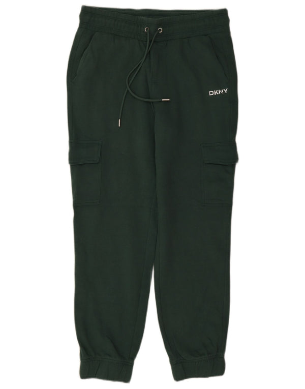Dkny Pantaloni de trening cargo pentru femei Joggeri UK 10 Bumbac verde mic