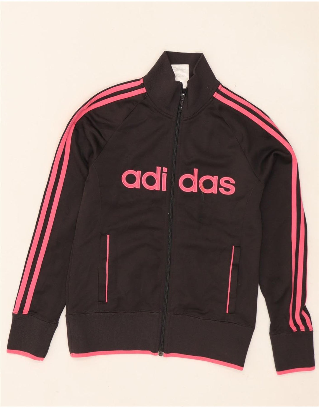 Jachetă de top pentru trening grafic Adidas pentru femei UK 8, poliester, gri mic