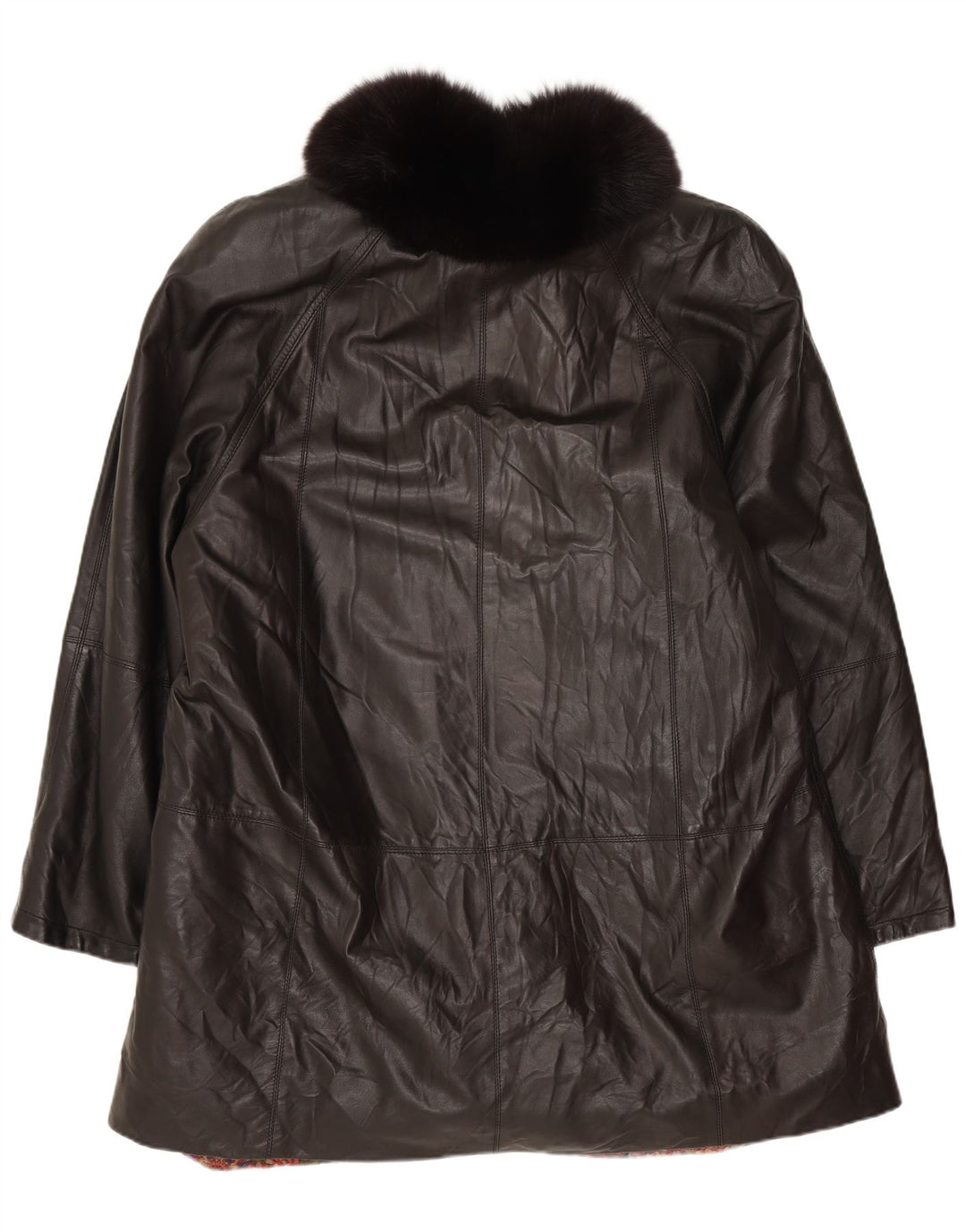 Palton din piele pentru femei VINTAGE UK 18 XL din piele neagră