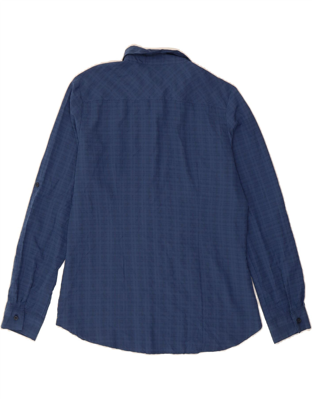 EDDIE BAUER Womens Shirt UK 16 Large Navy Blue Check Nylon Vintage Eddie Bauer and Second-Hand Eddie Bauer from Messina Hembry 