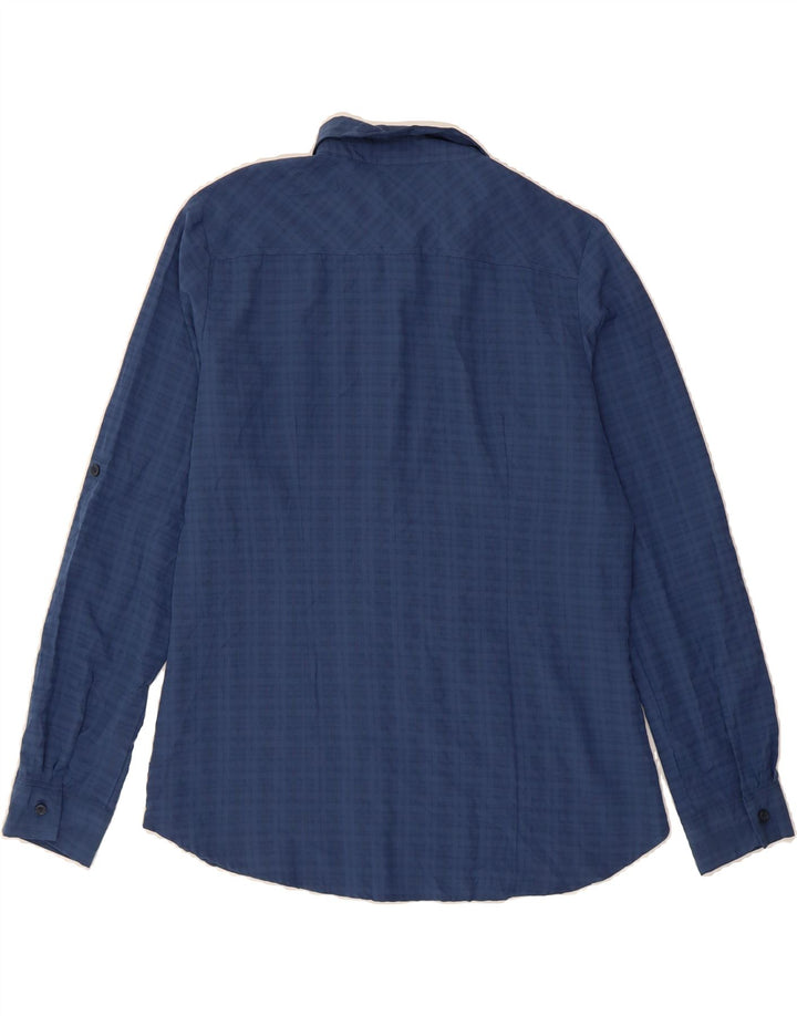 EDDIE BAUER Womens Shirt UK 16 Large Navy Blue Check Nylon Vintage Eddie Bauer and Second-Hand Eddie Bauer from Messina Hembry 