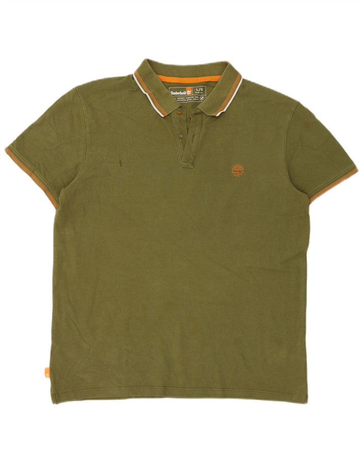 Tricou polo pentru bărbați Timberland, bumbac kaki mare