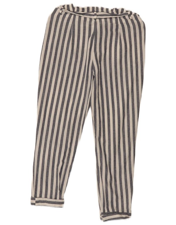 Pantaloni casual slim pentru femei Zara XS L24 L25 Bumbac cu dungi bleumarin