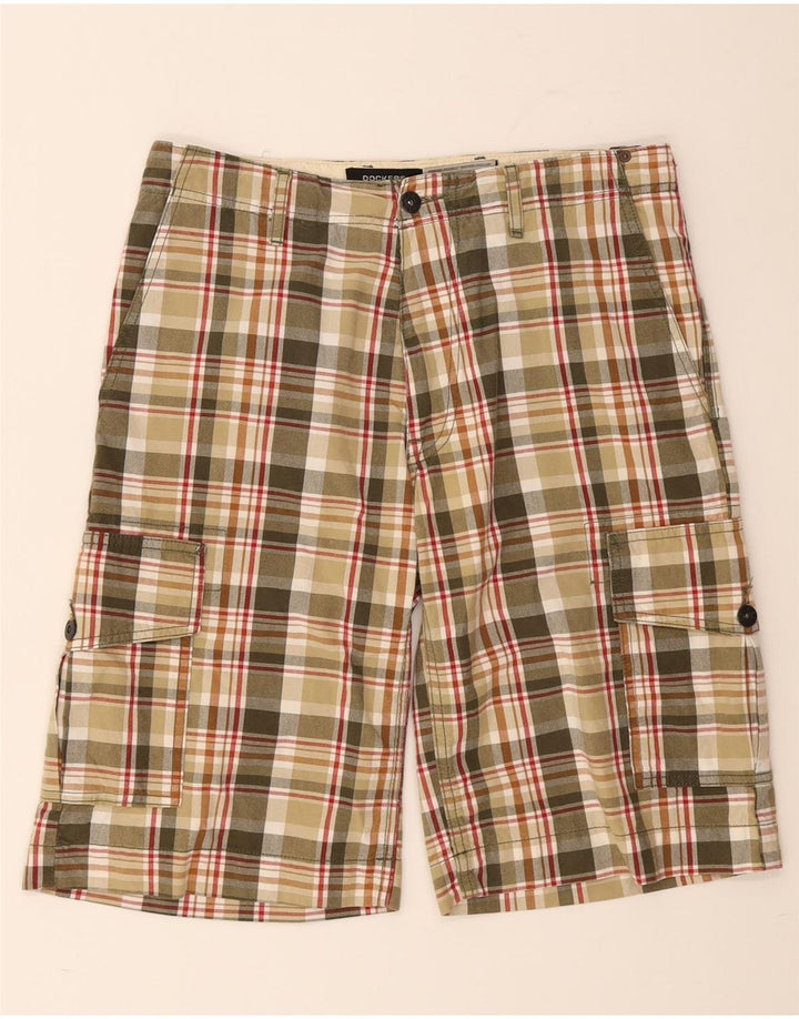 Pantaloni scurti cargo slim pentru bărbați DOCKERS W32, bumbac cu carouri multicolore medii