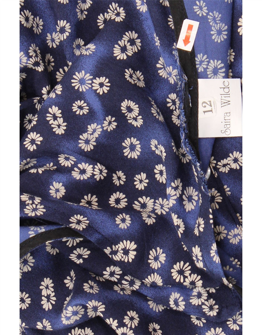 VINTAGE Rochie de bază fără mâneci pentru femei UK 12 Medium Blue Floral Viscose