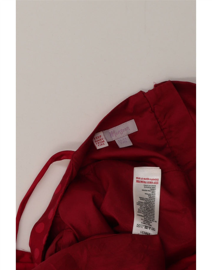 Rochie maxi fără mâneci pentru fete MONSOON 12-13 ani acetat roșu cu buline