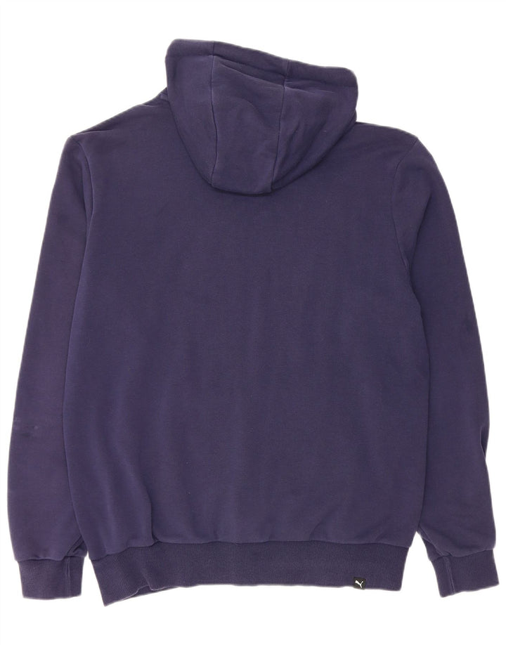 Pulover PUMA pentru bărbați cu glugă grafică, bumbac mediu albastru bleumarin